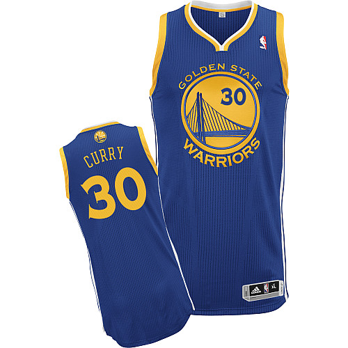 NBA Golden State Warriors Stephen Curry Authentic Road Blue Jersey
